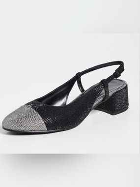 New Tory Burch Crystal Pave Cap tow Slingback